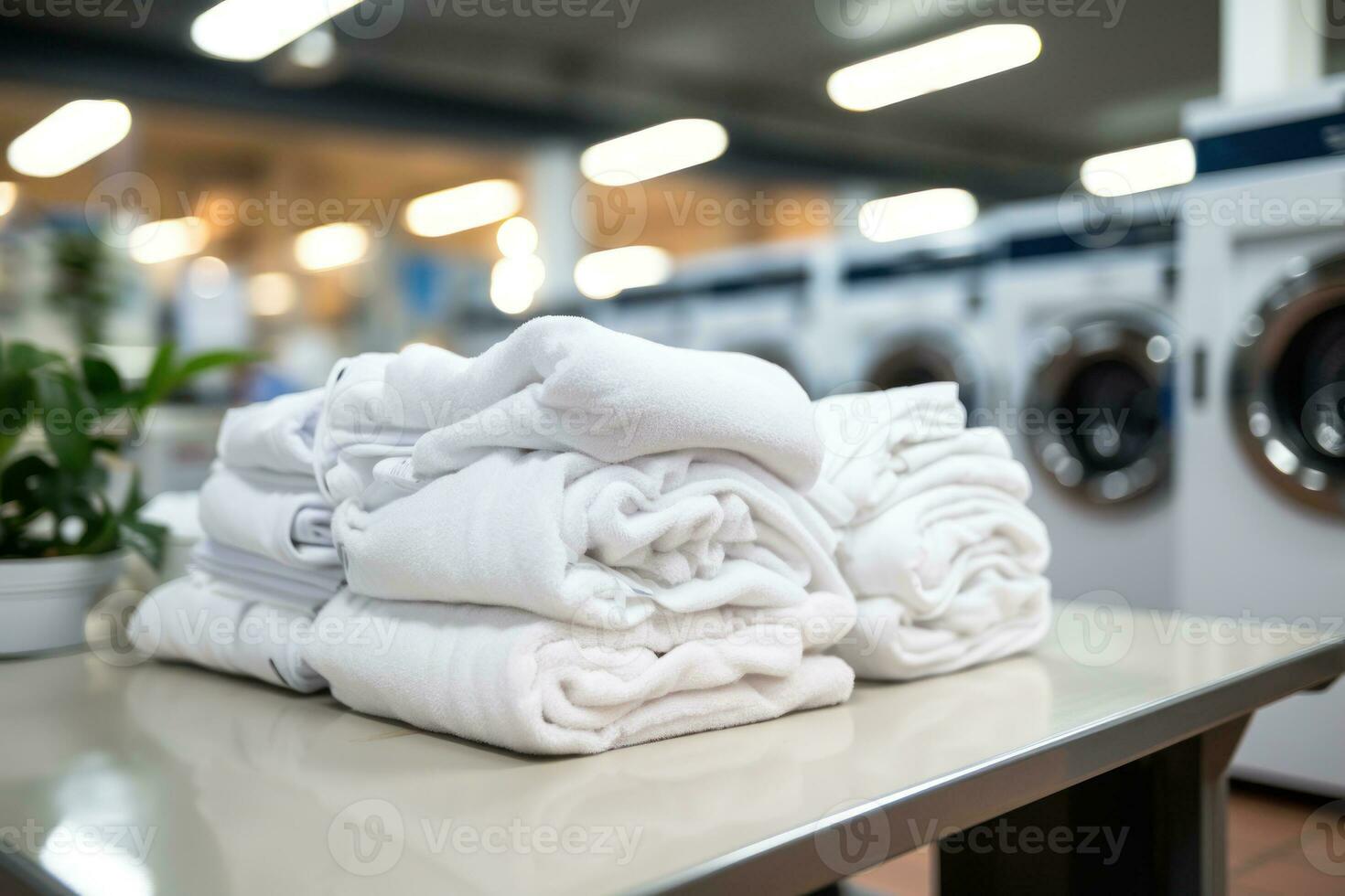 Row of washing machine of laundry business in the public store. Generative AI photo