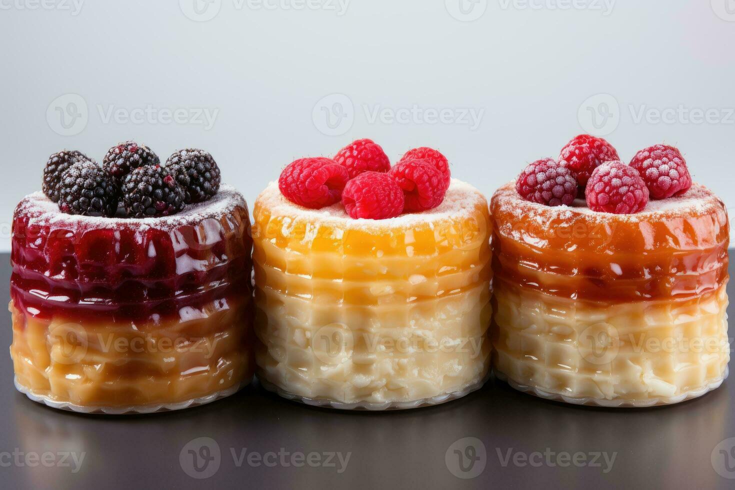 photos of tarts in indoor kitchen table photo studio AI Generated