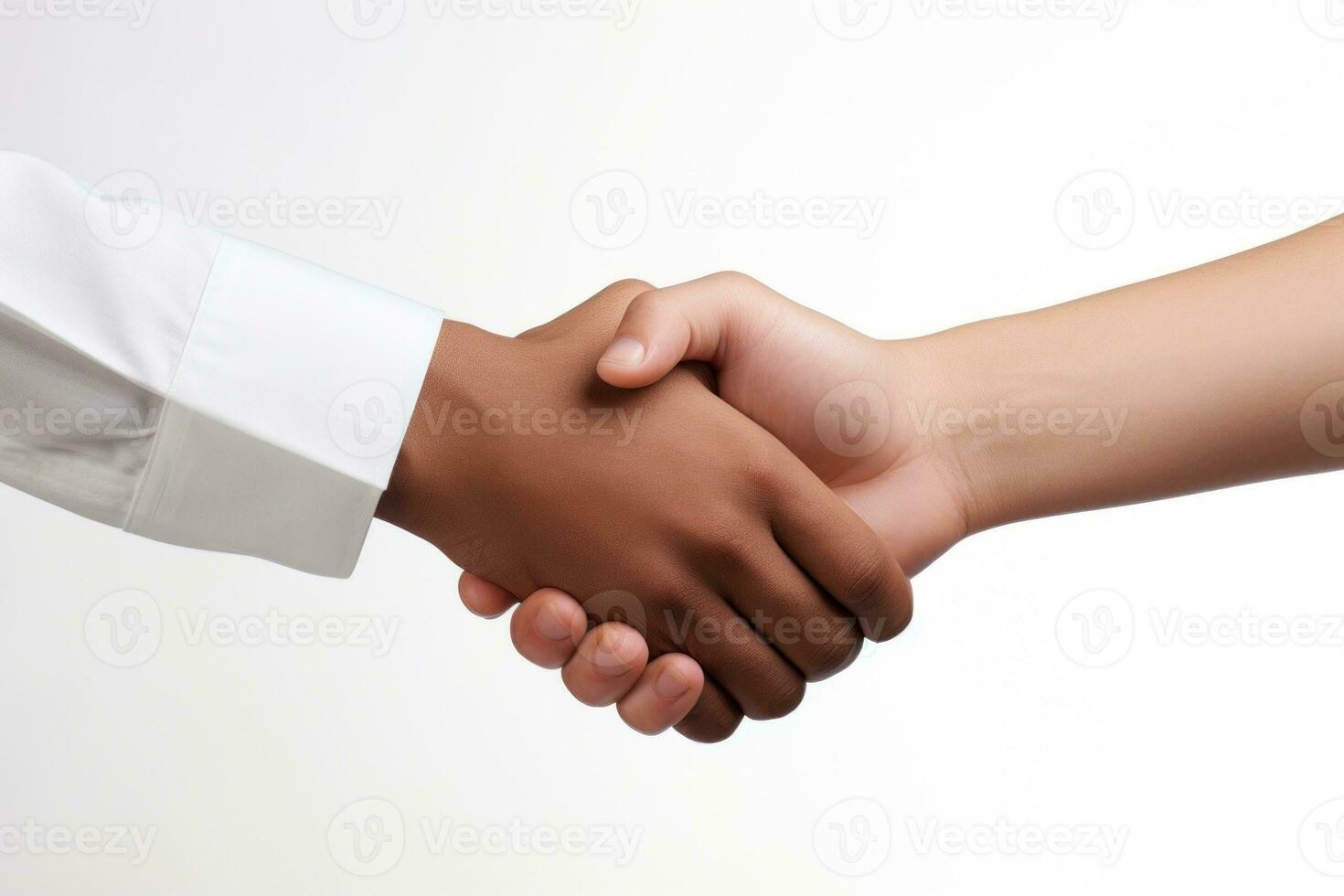 Business handshake and business people concepts. Transparent background,. AI generative photo