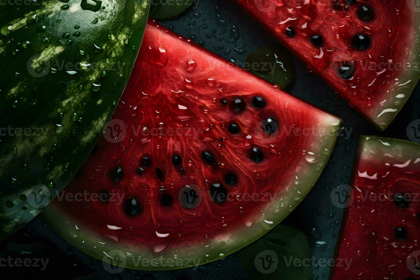 Slices of watermelons. Neural network AI generated photo