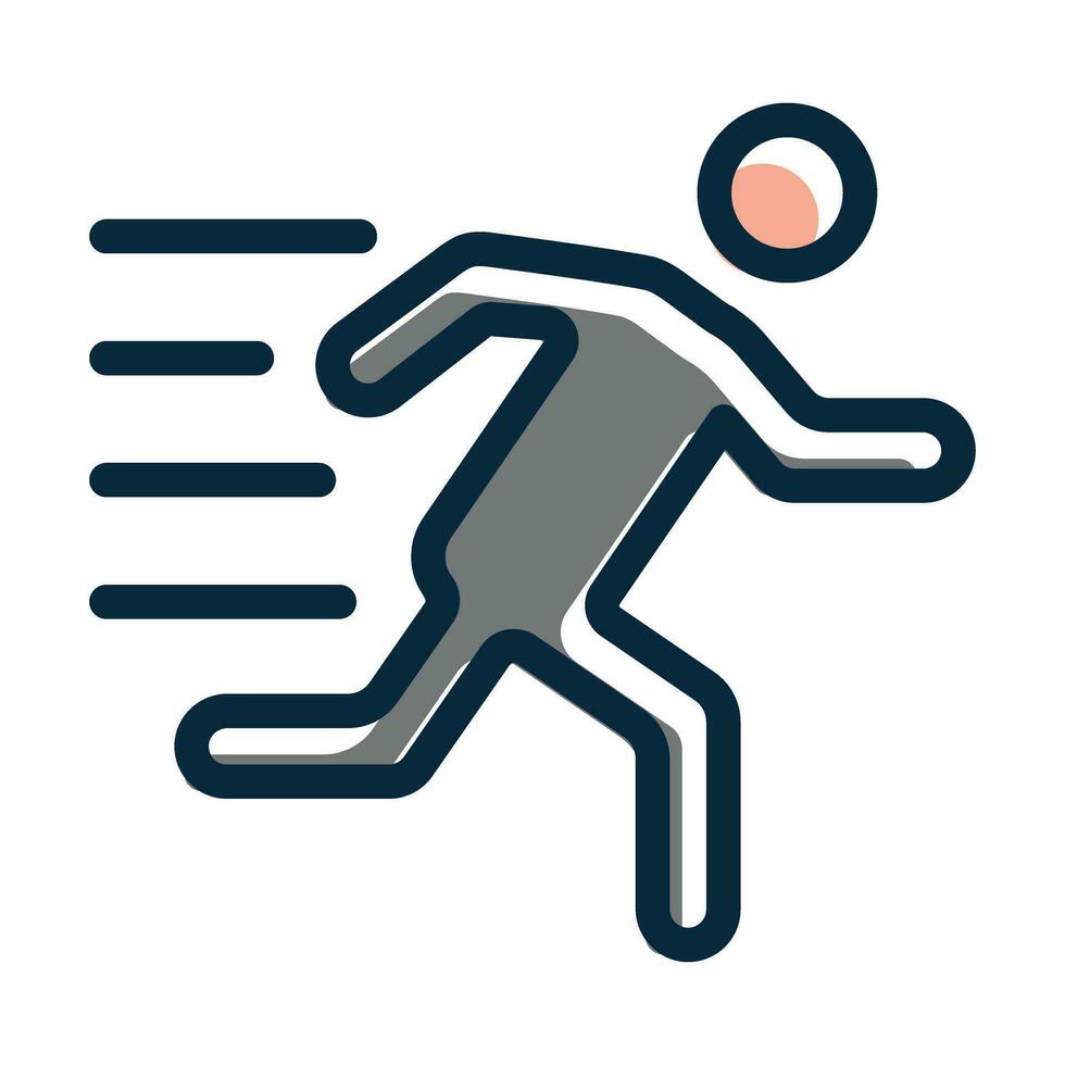 Running Vector Thick Line Filled Dark Colors