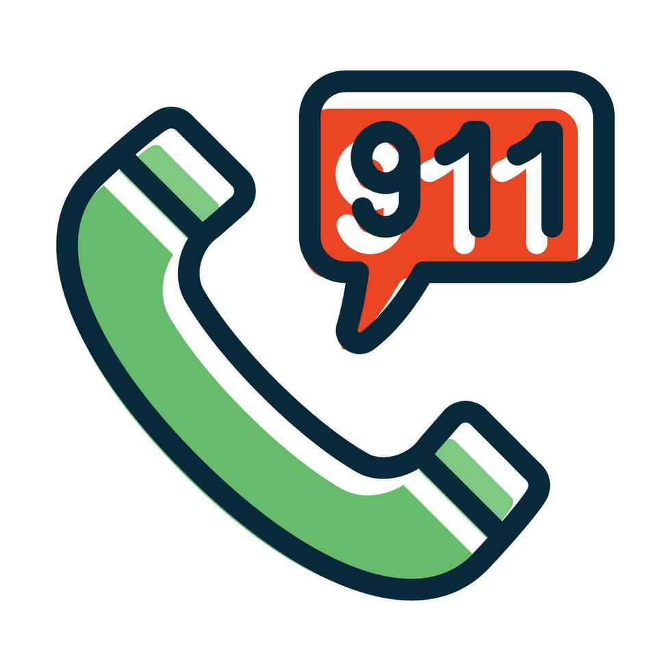 Call Vector Thick Line Filled Dark Colors