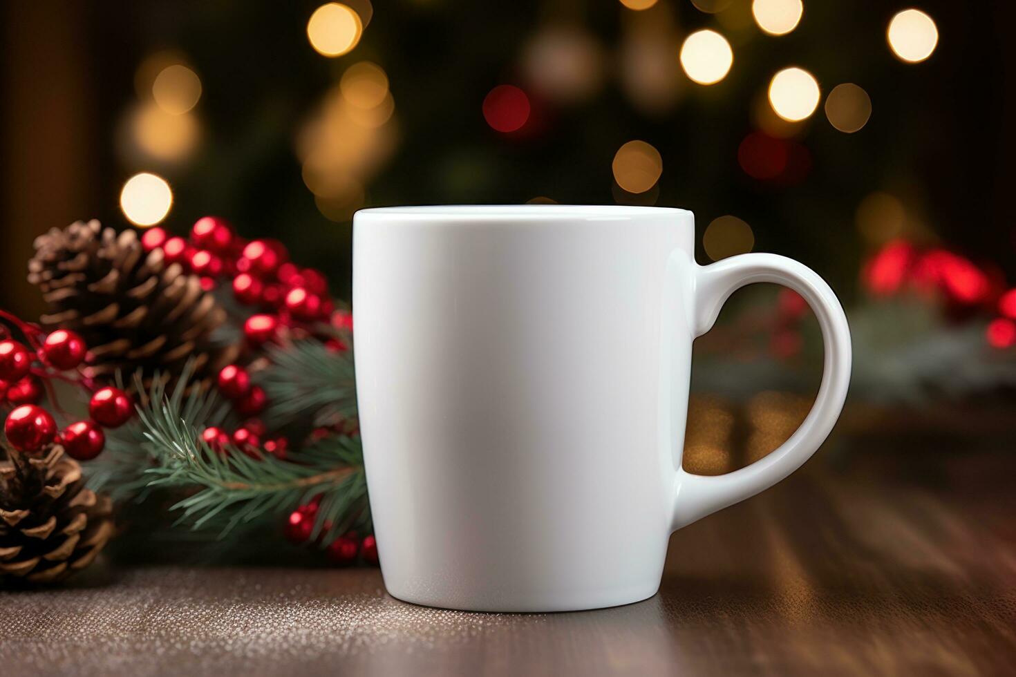 un blanco jarra Bosquejo con Navidad antecedentes generativo ai foto