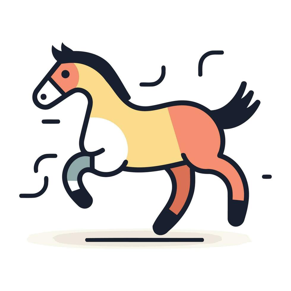 caballo vector ilustración. plano diseño estilo con Delgado línea Arte.