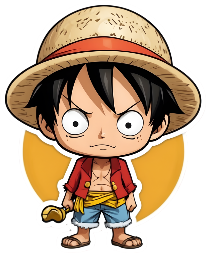 one piece  sticker ai generative luffy png