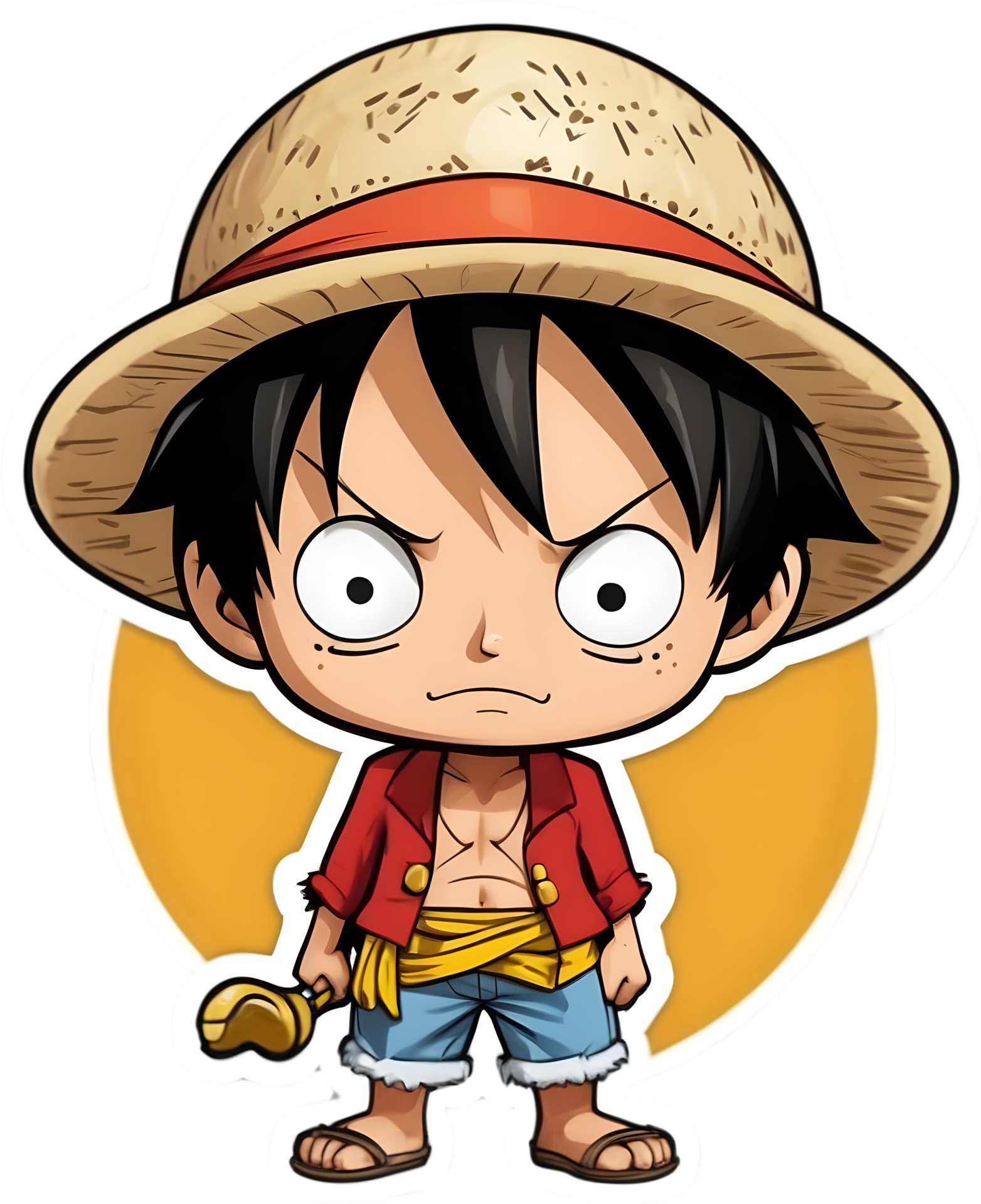 one piece sticker ai generative luffy 33663328 PNG