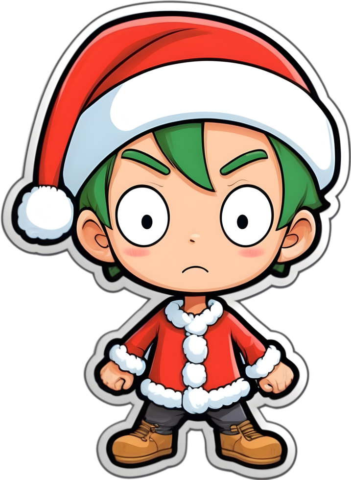 roronoa zoro med santa hatt ai generativ png