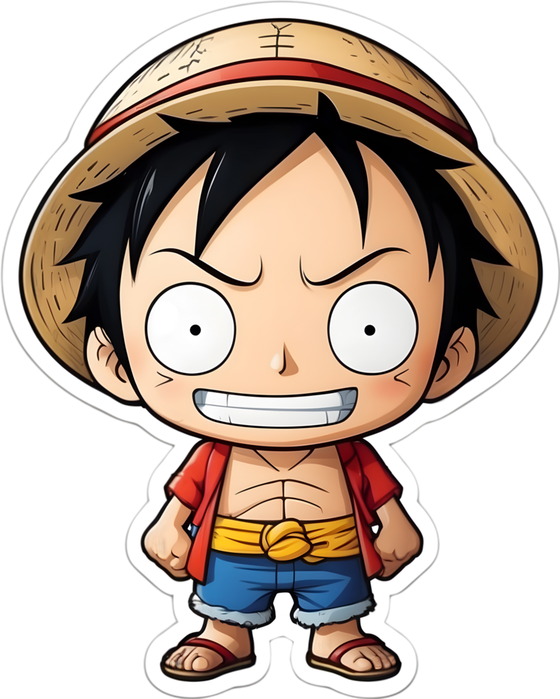 een stuk sticker ai generatief luffy png