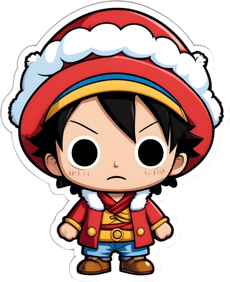 one piece sticker ai generative luffy 33663328 PNG