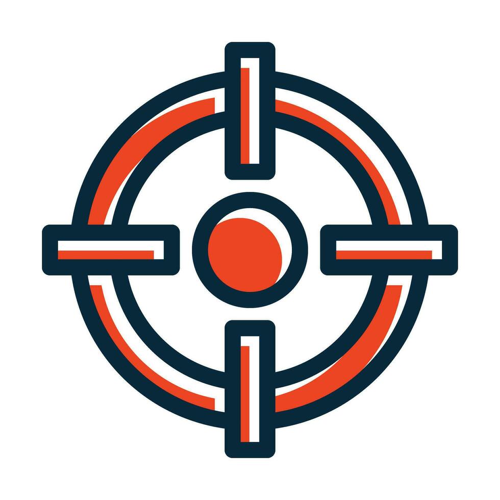 Target Vector Thick Line Filled Dark Colors
