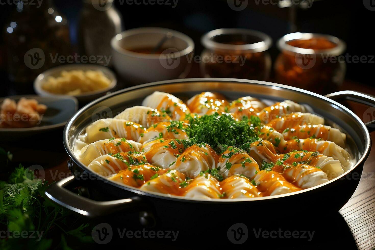 fotos de pasta en brodo en interior foto estudio ai generado