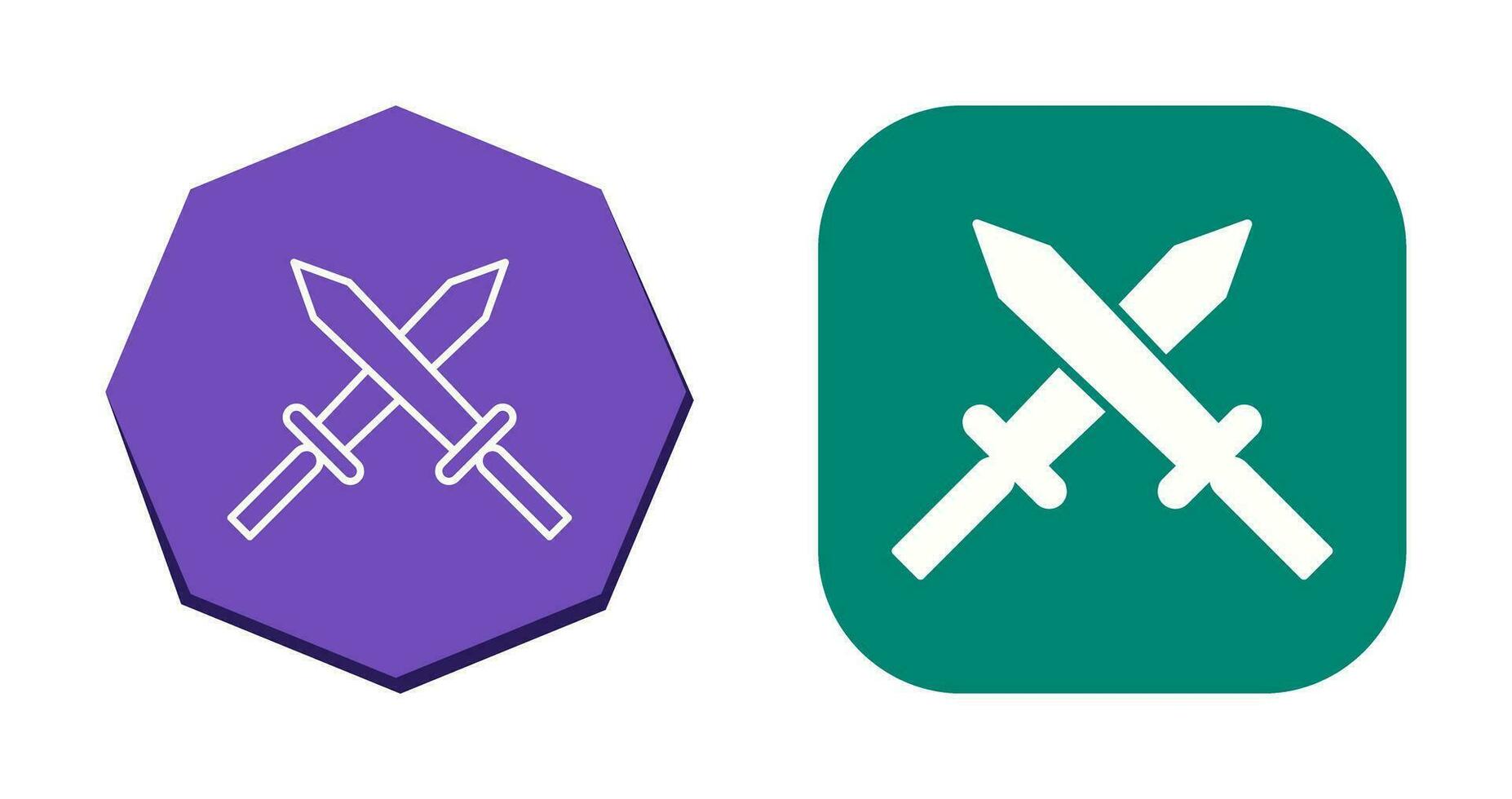 Unique Two Swords Vector Icon