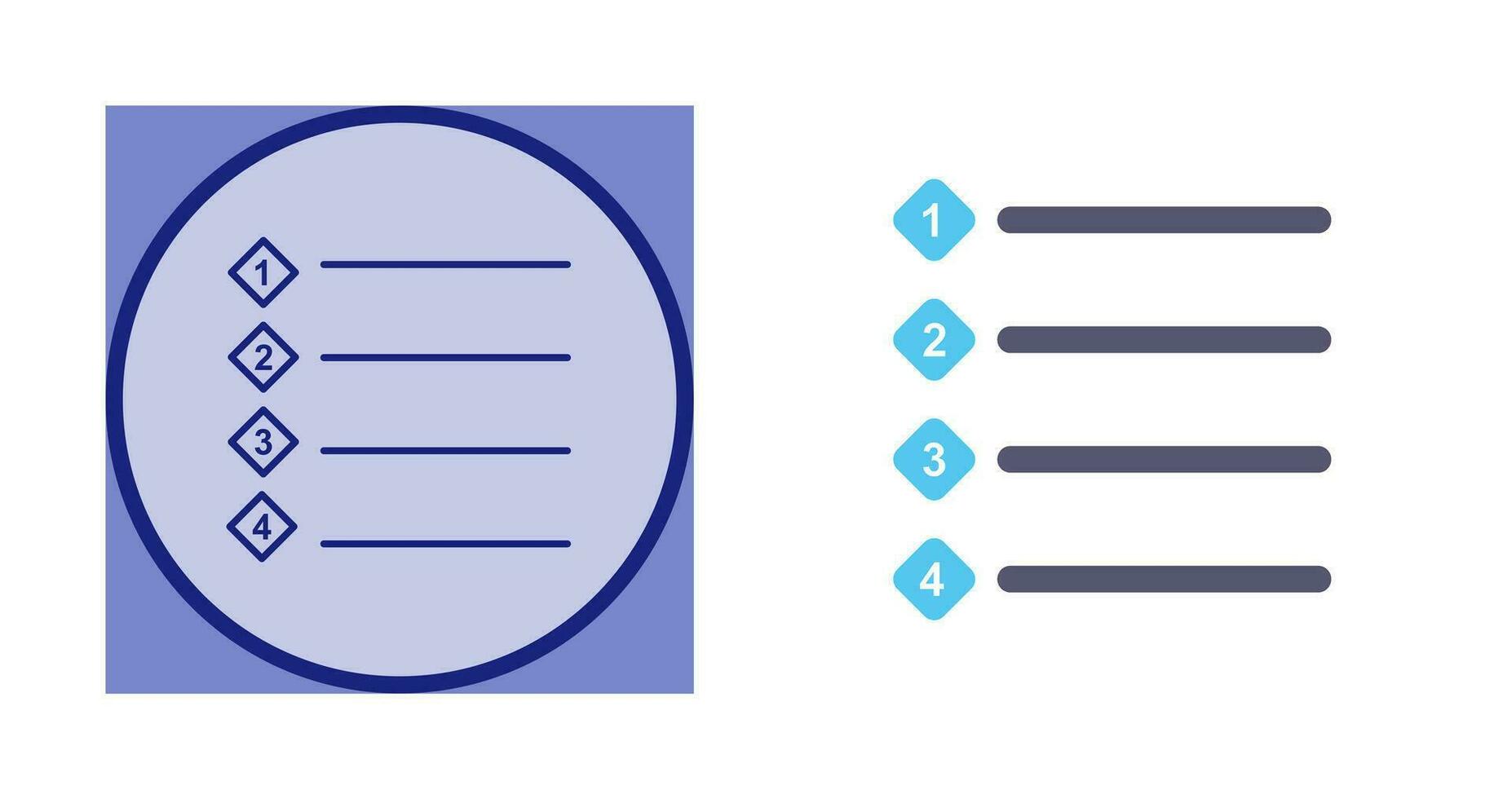 Unique Numbered list Vector Icon