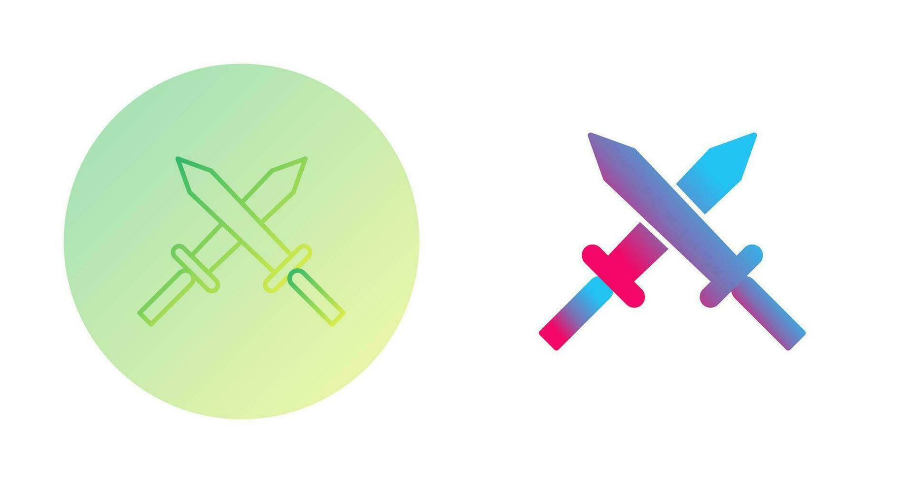 Unique Two Swords Vector Icon