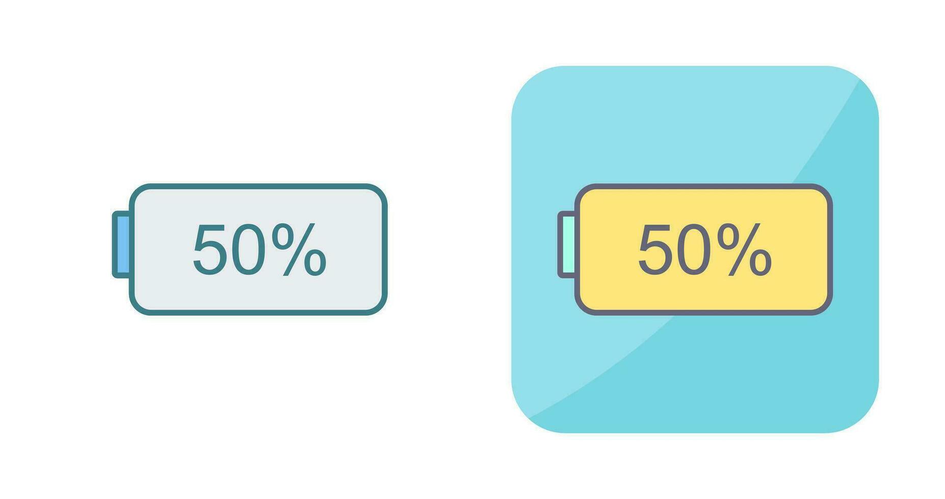 Unique Half Battery Vector Icon