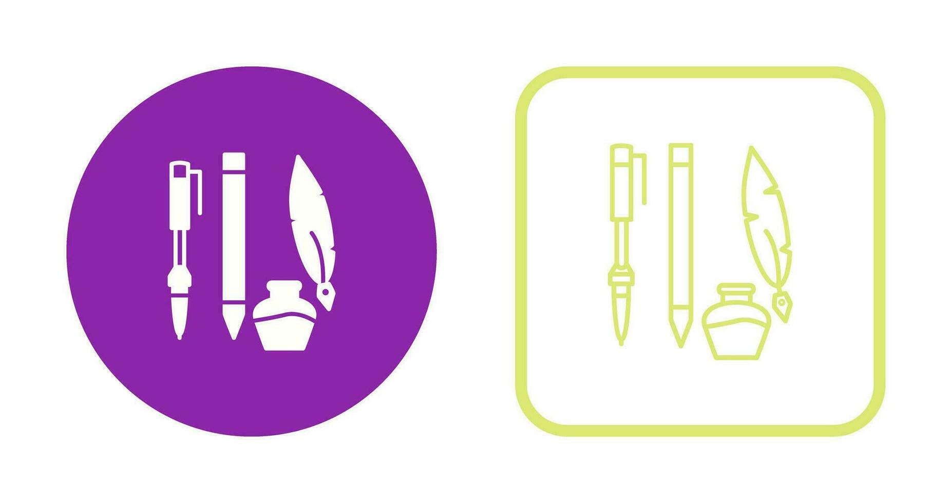 Unique Writing Equipment Vector Icon