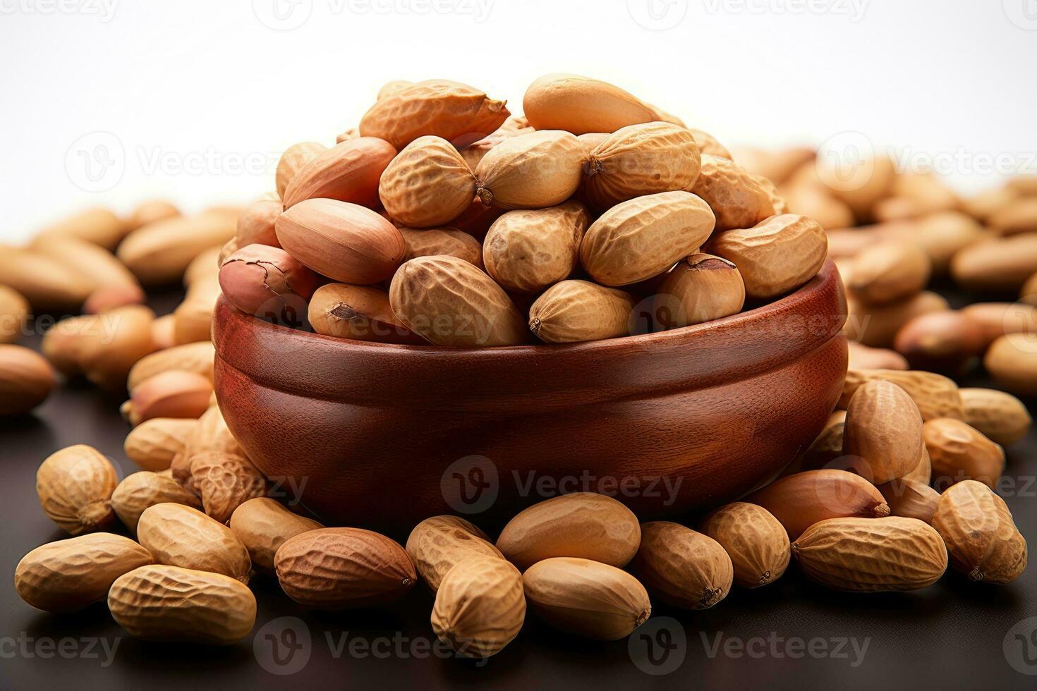 photos of peanuts in indoor photo studio AI Generated