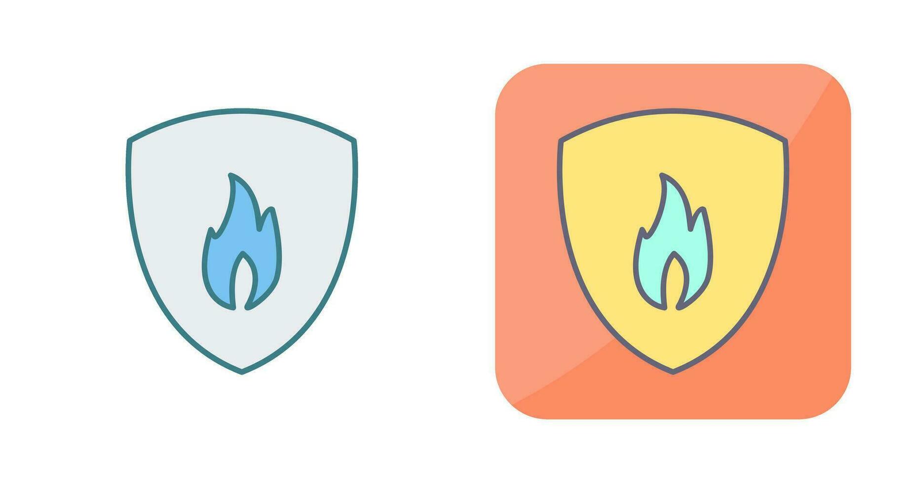 Unique Fire Shield Vector Icon