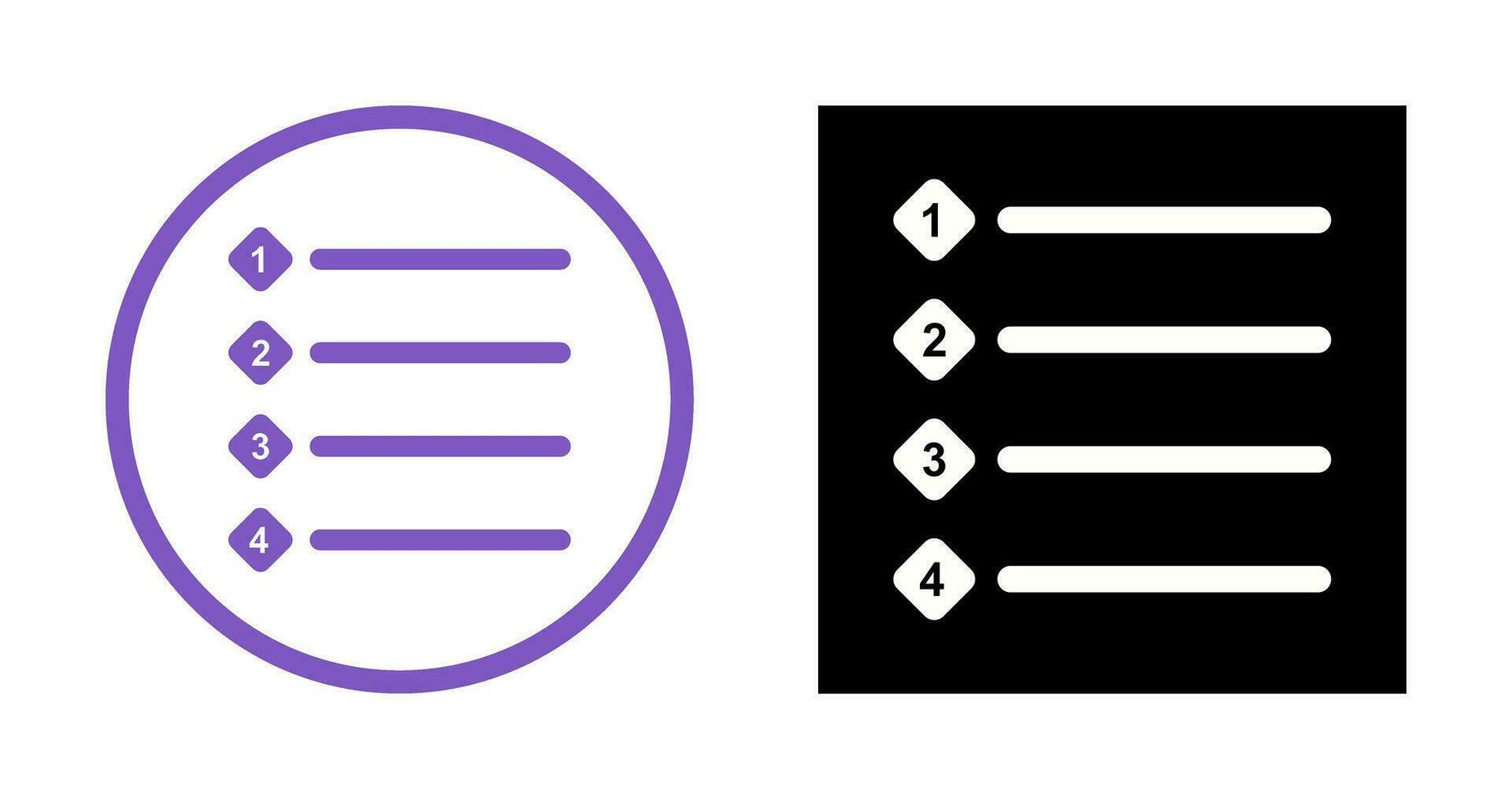 Unique Numbered list Vector Icon