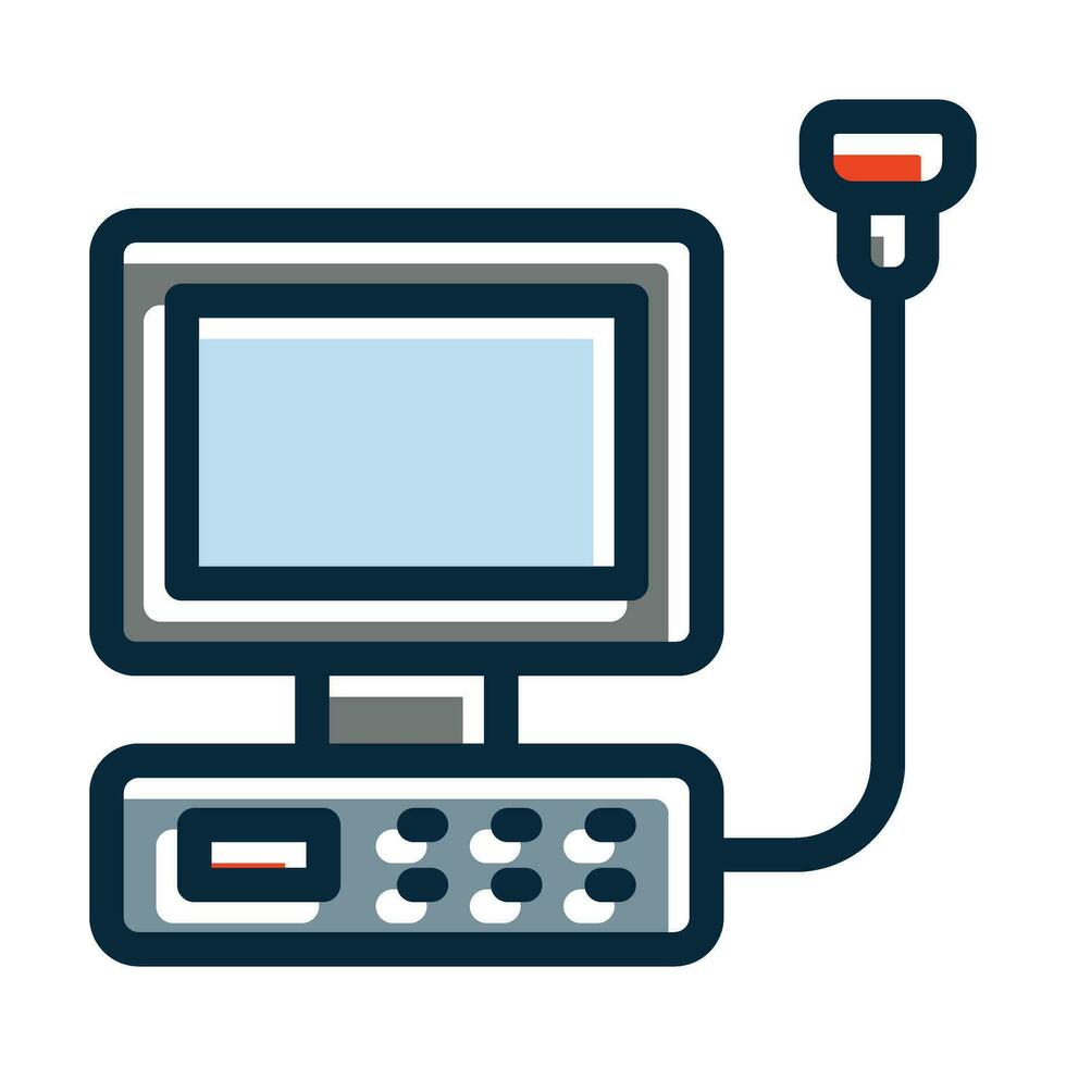 Ultrasound Machine Vector Thick Line Filled Dark Colors
