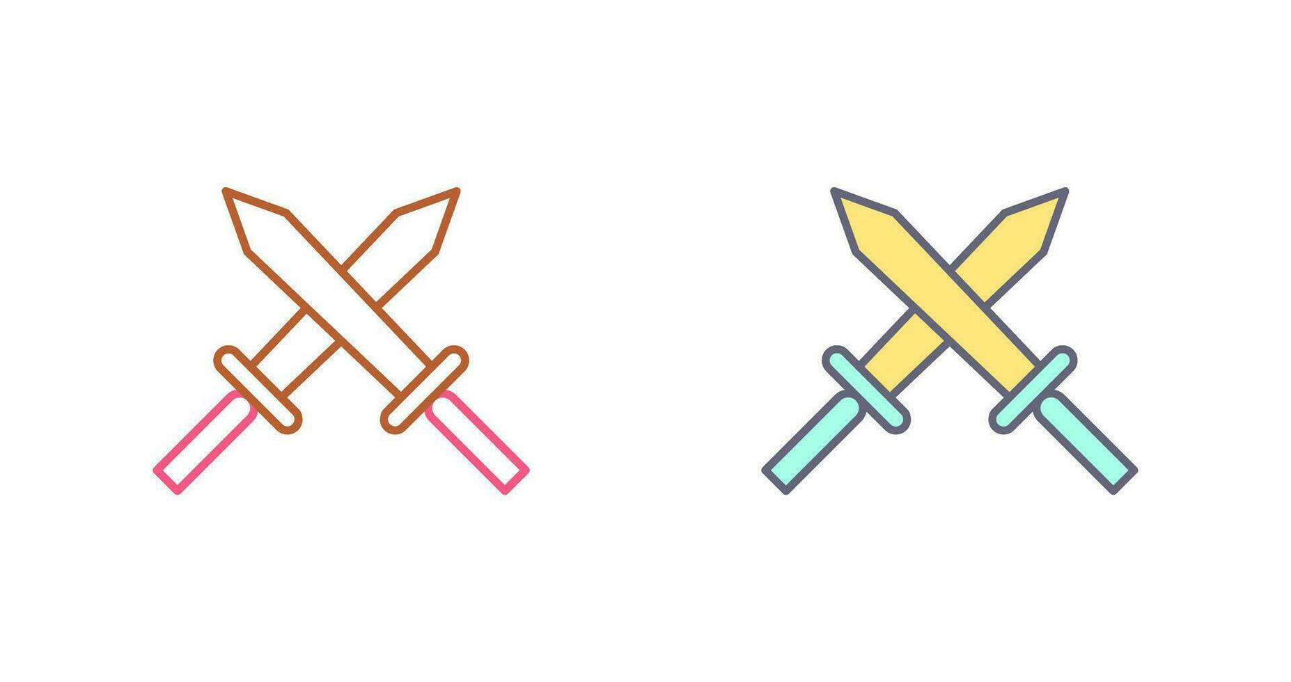 Unique Two Swords Vector Icon