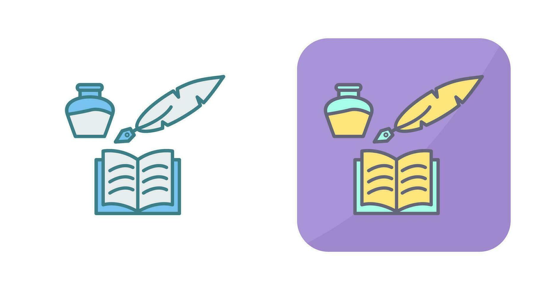 Unique Quill and Book Vector Icon