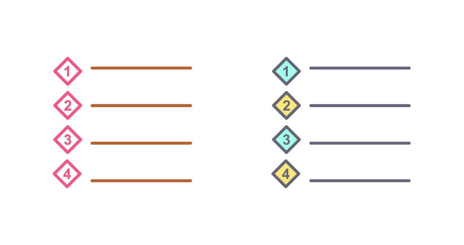 Unique Numbered list Vector Icon