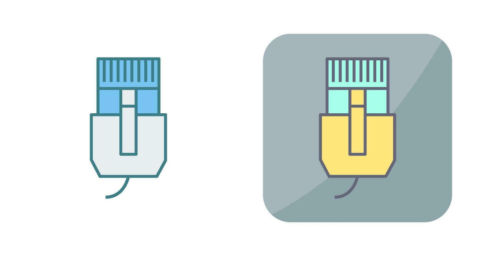 icono de vector de cable de internet único