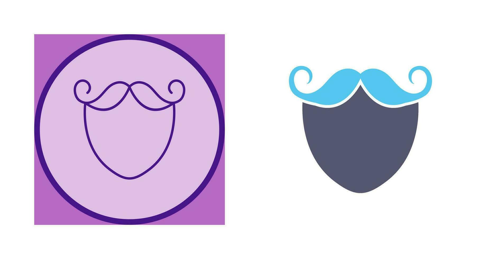 icono de vector de barba y bigote