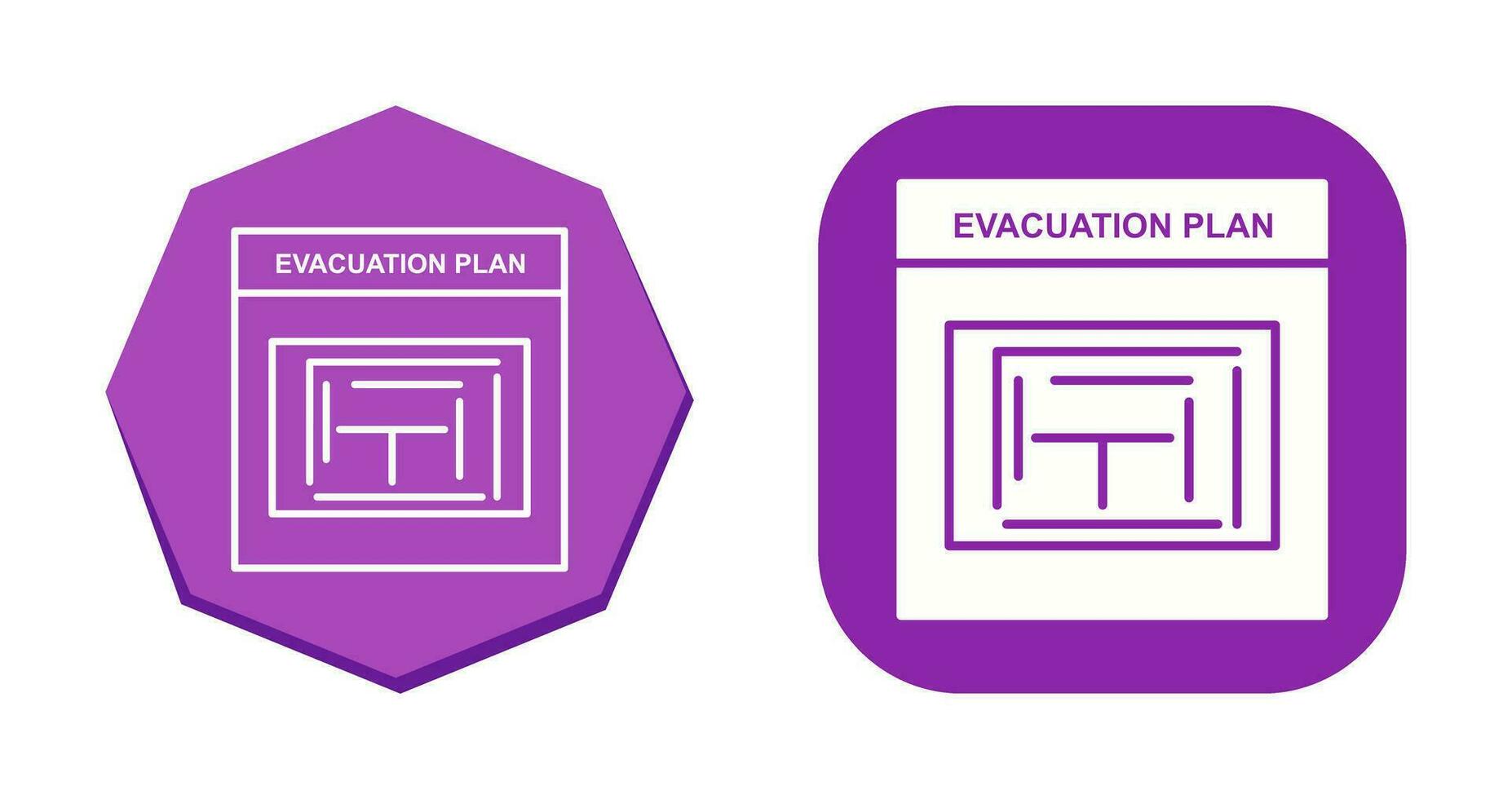 icono de vector de plan de evacuación