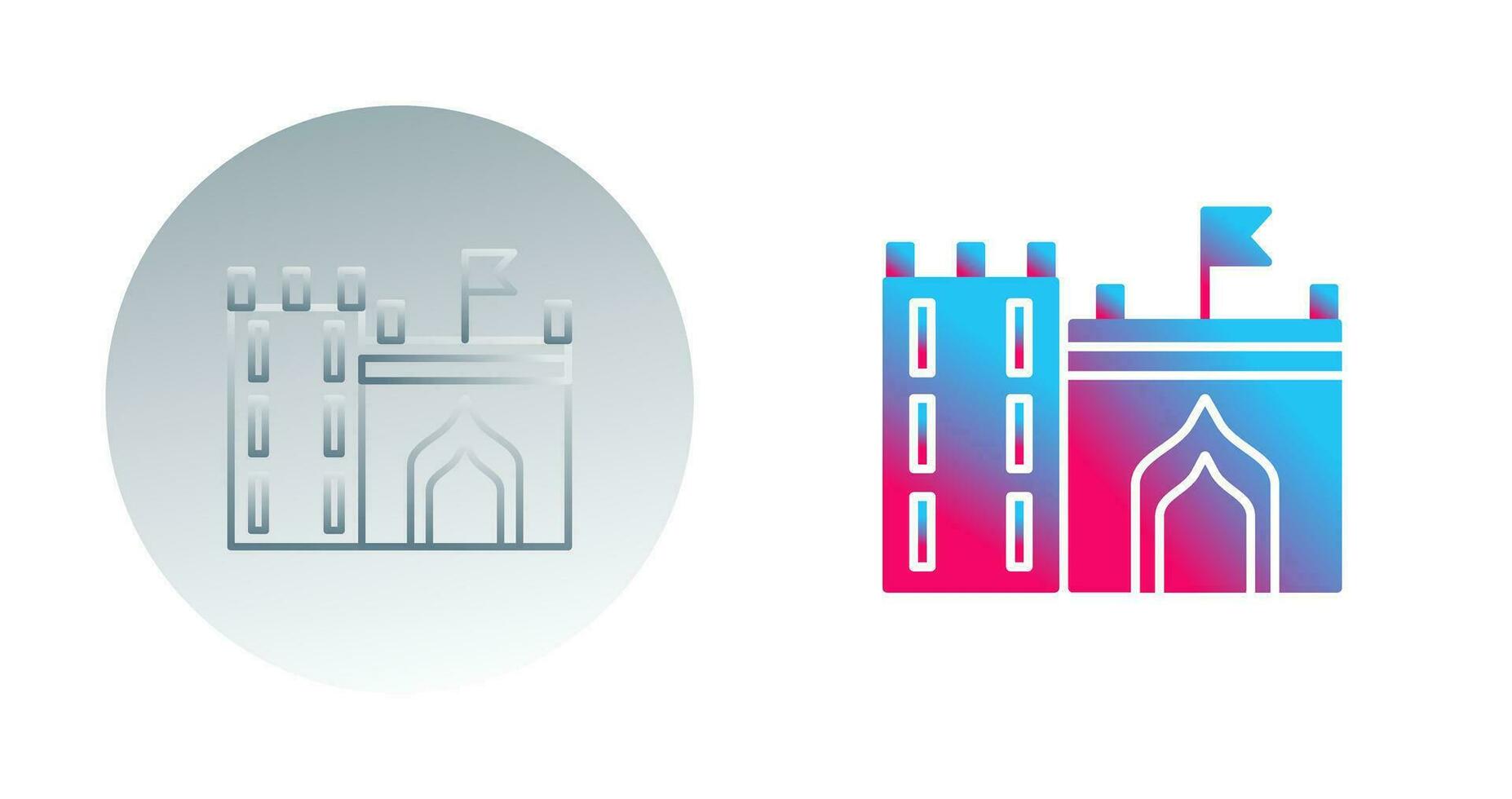 Castle with Flag Vector Icon