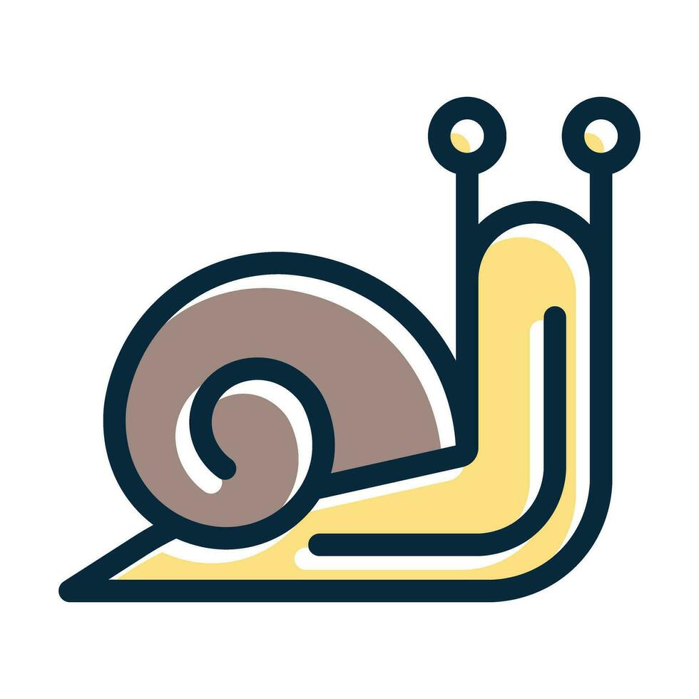 Snail Vector Thick Line Filled Dark Colors