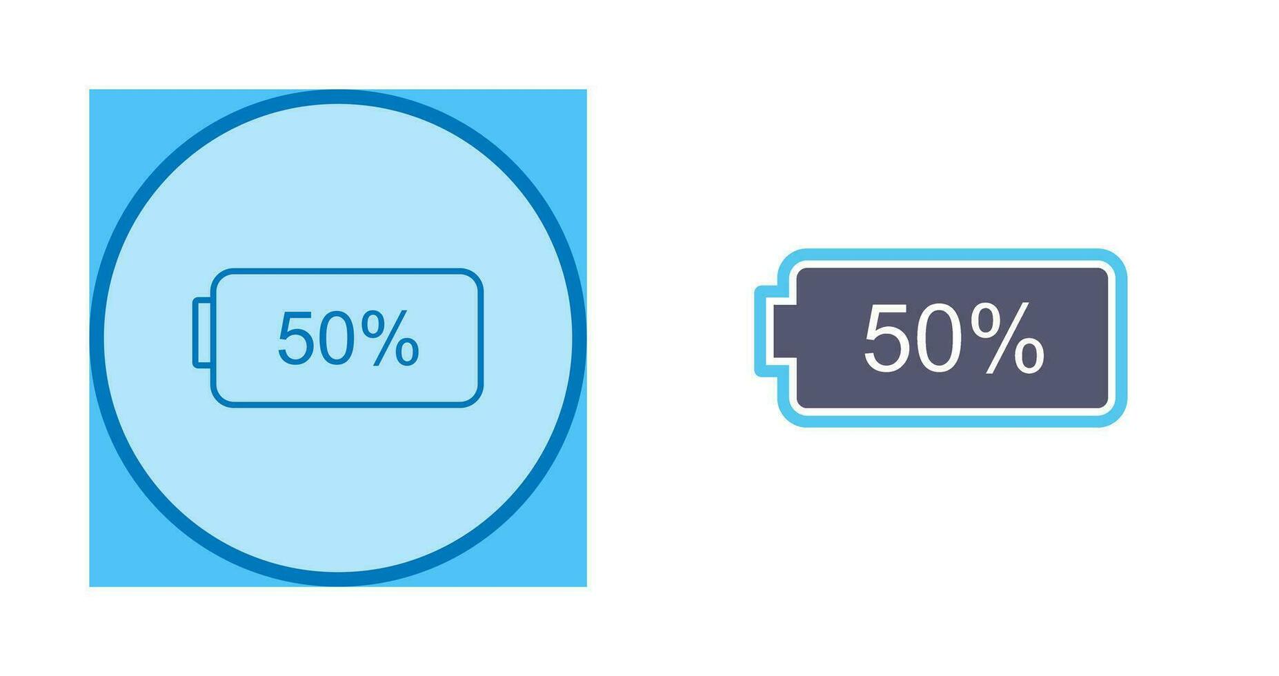 Unique Half Battery Vector Icon