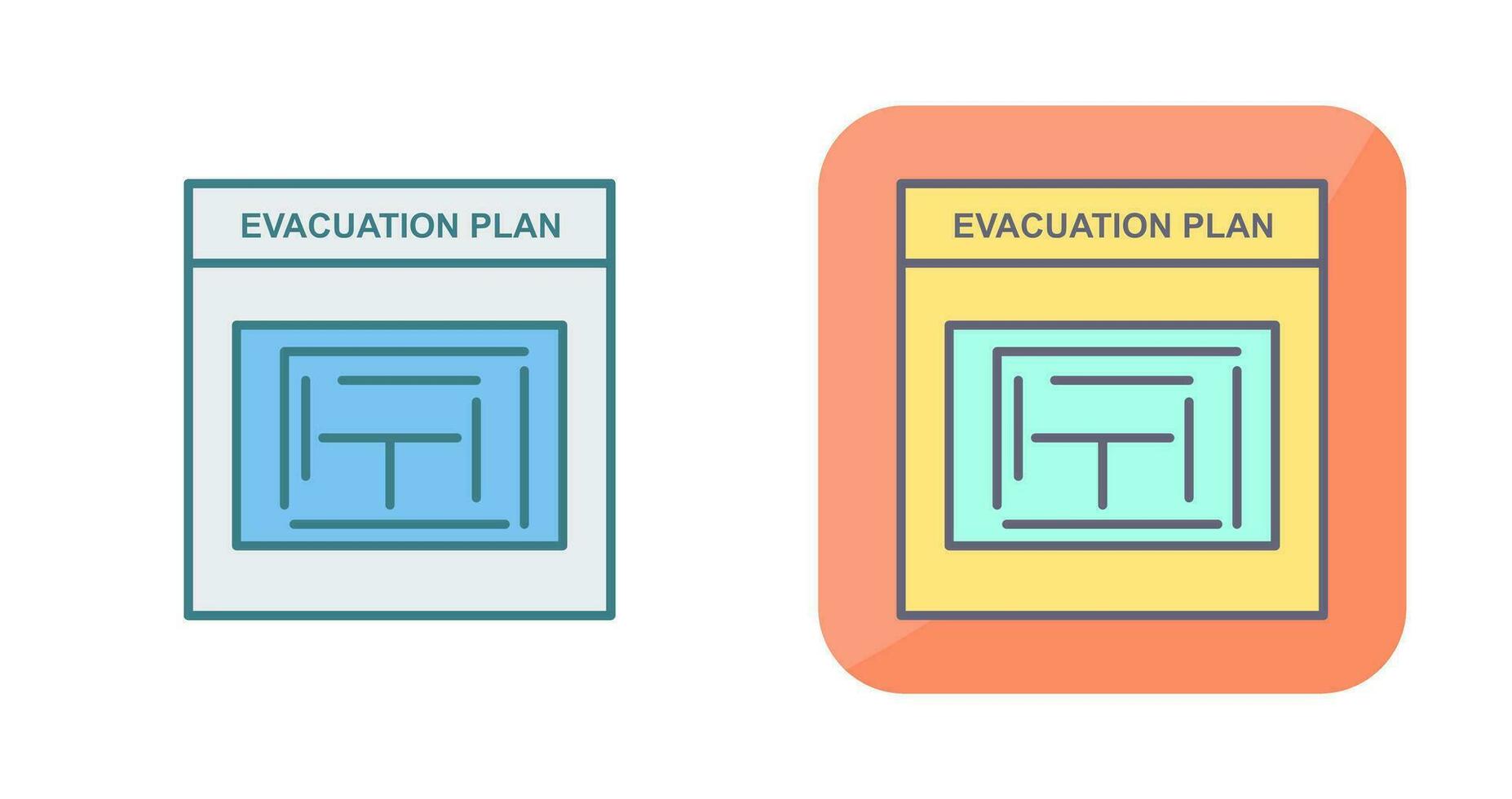 icono de vector de plan de evacuación