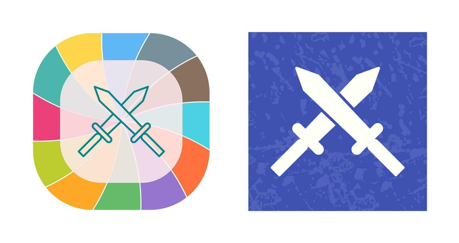 Unique Two Swords Vector Icon