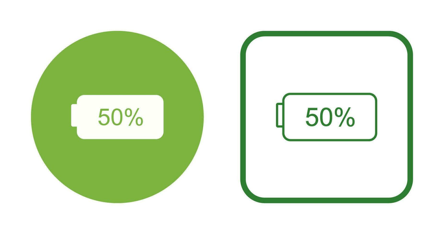 Unique Half Battery Vector Icon