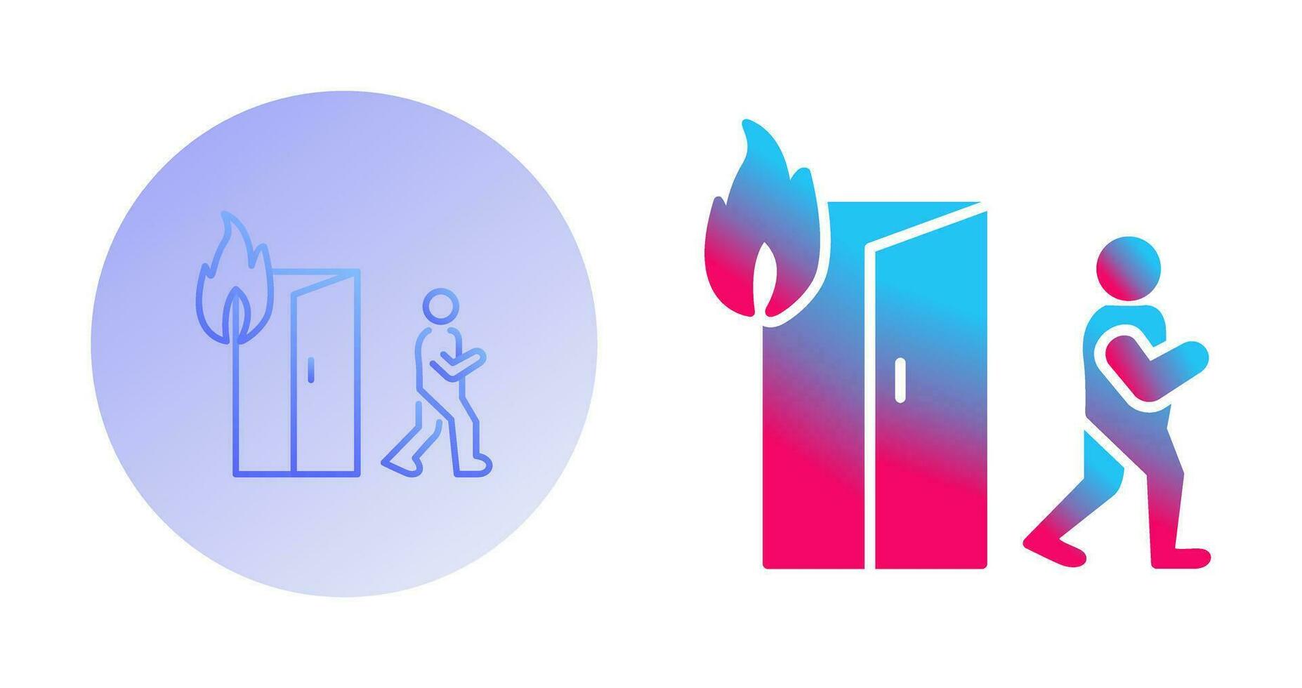 Unique Running from Fire Vector Icon