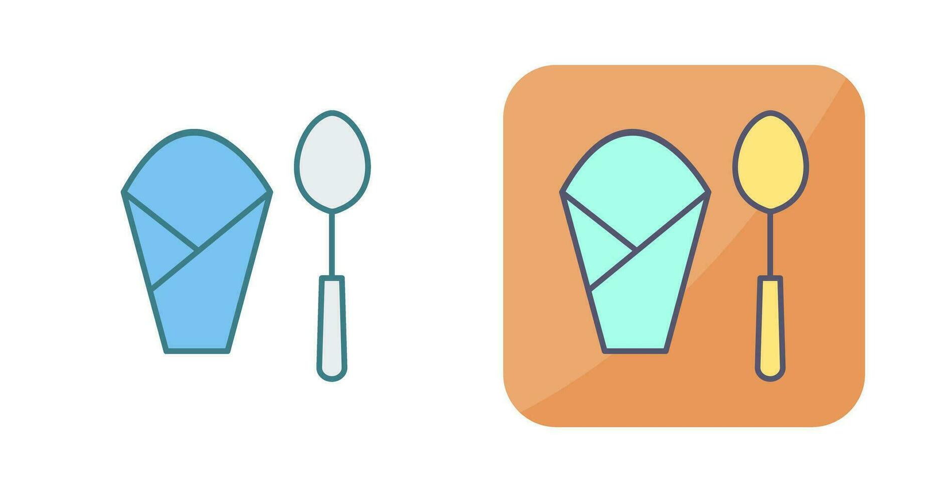 Spoon and Napkin Vector Icon