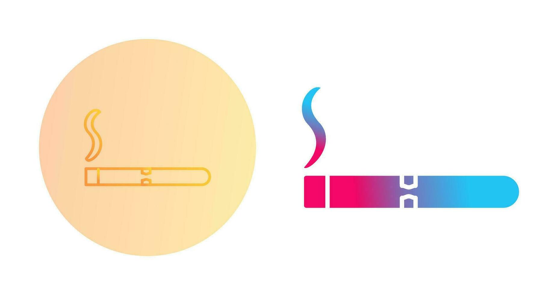 Unique Lit Cigar Vector Icon