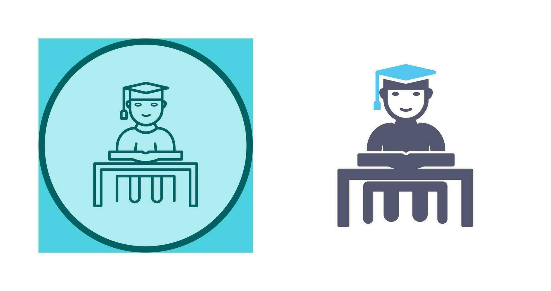 Unique Studying on Desk Vector Icon