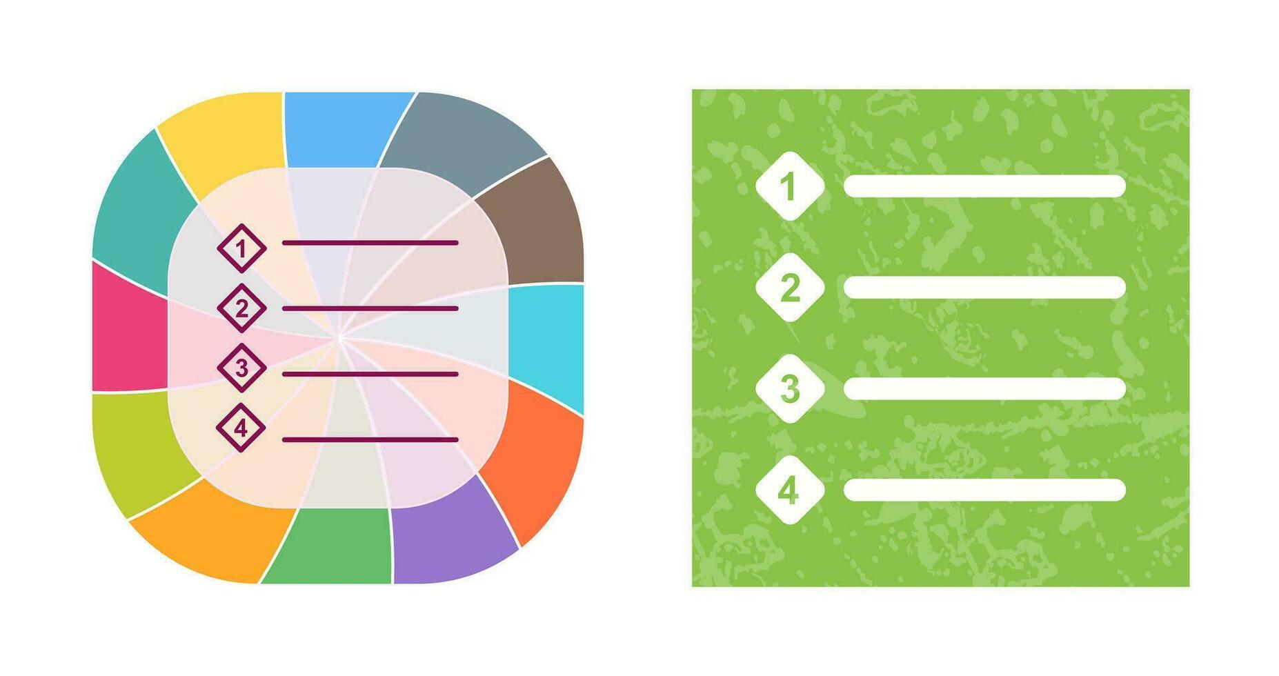 Unique Numbered list Vector Icon