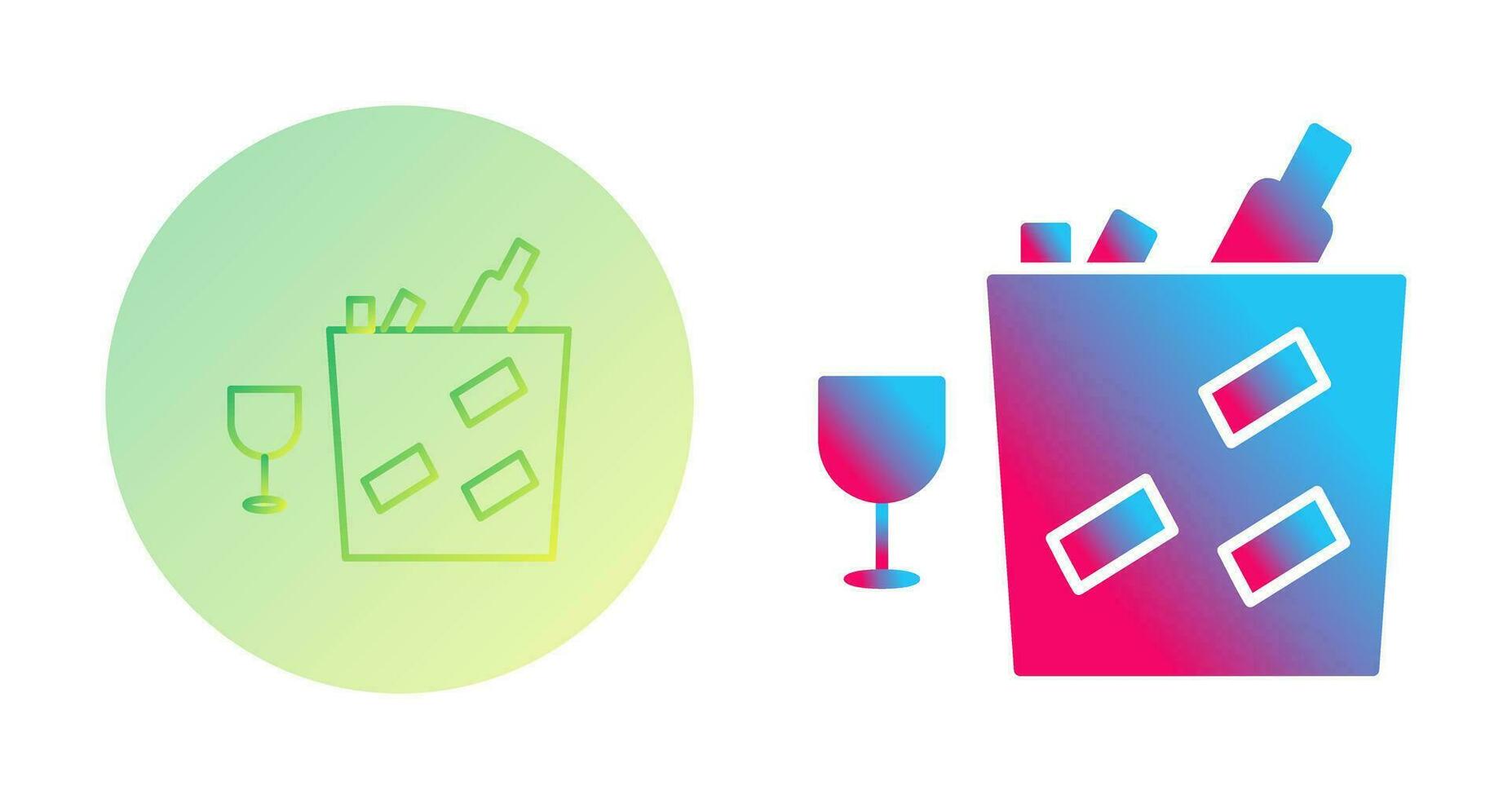 Unique Wine Bottle in Ice Vector Icon