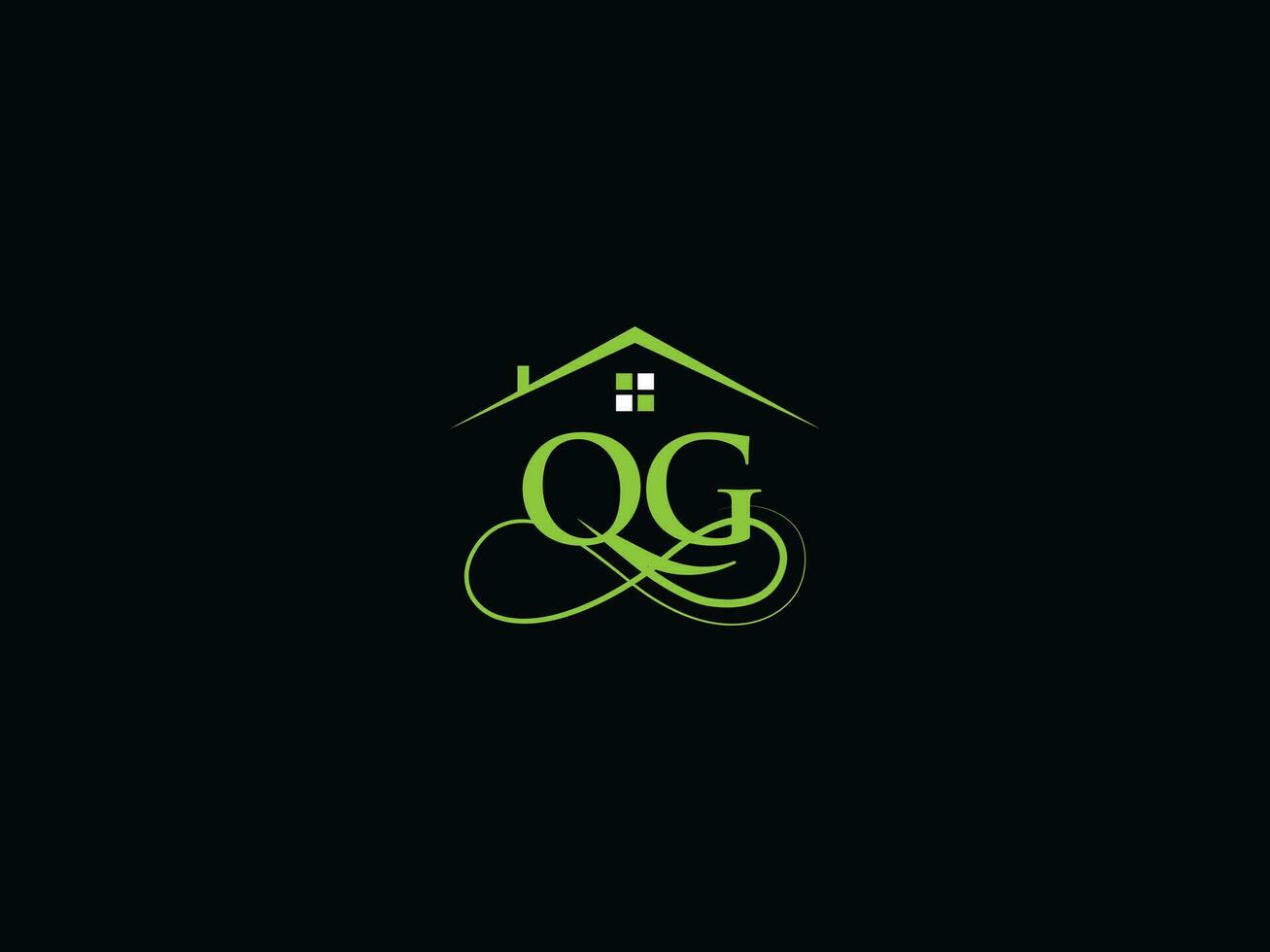 Minimalist Qg Luxury House Logo, Real Estate QG Logo Icon For Building Business vector