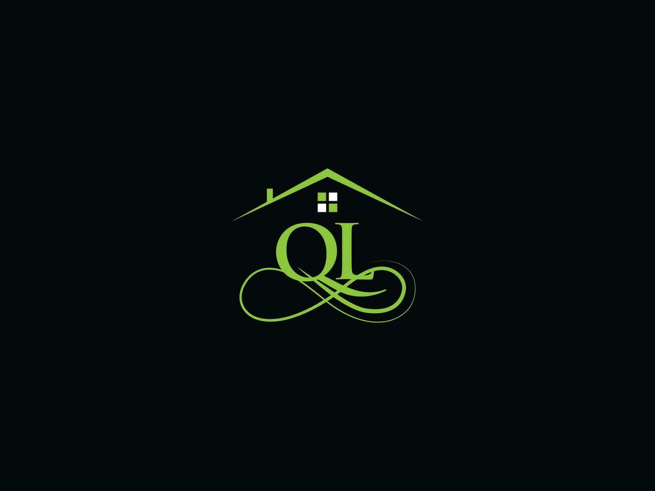 Minimalist Ql Luxury House Logo, Real Estate QL Logo Icon For Building Business vector
