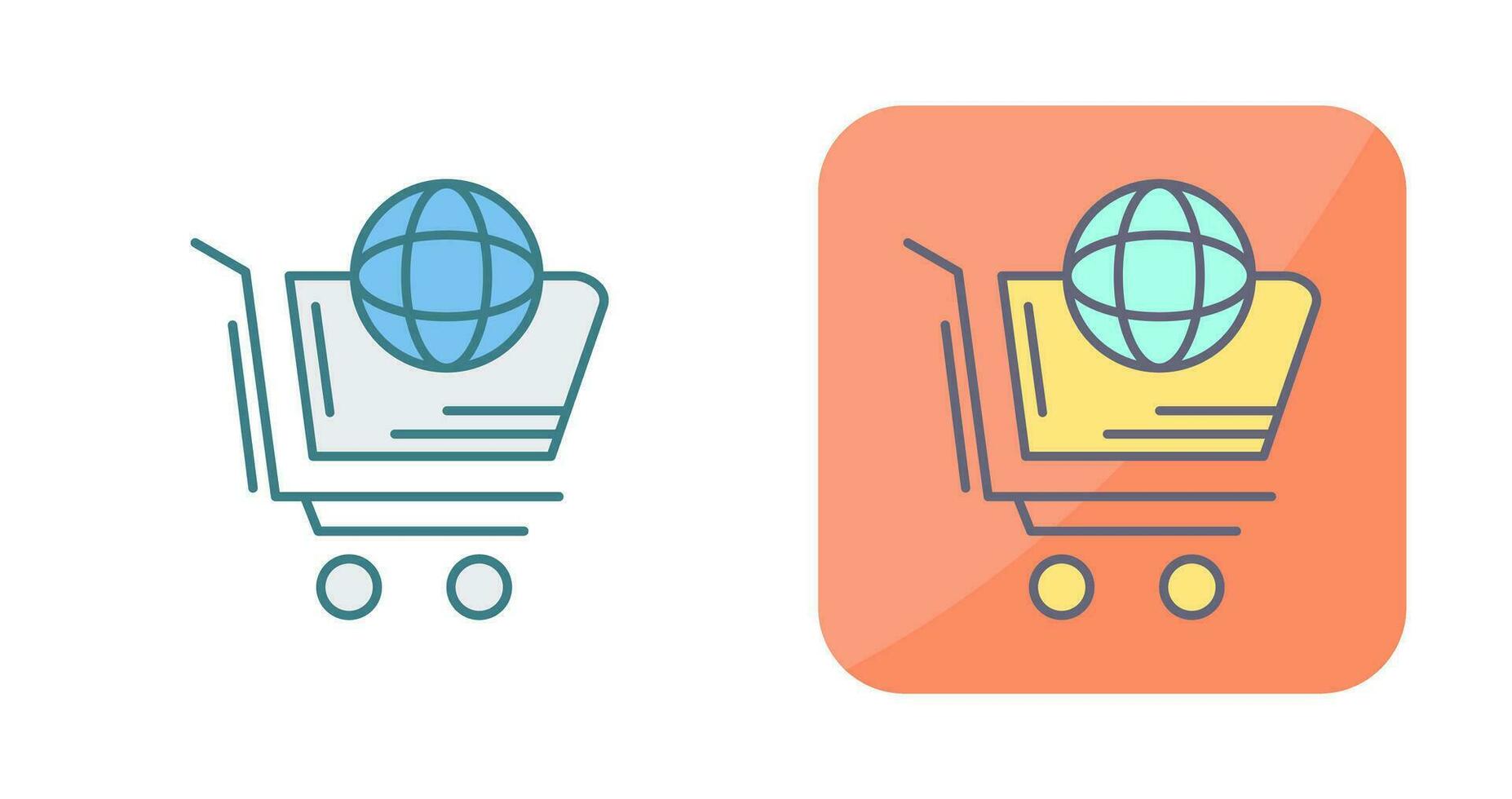 icono de vector de compras del mundo