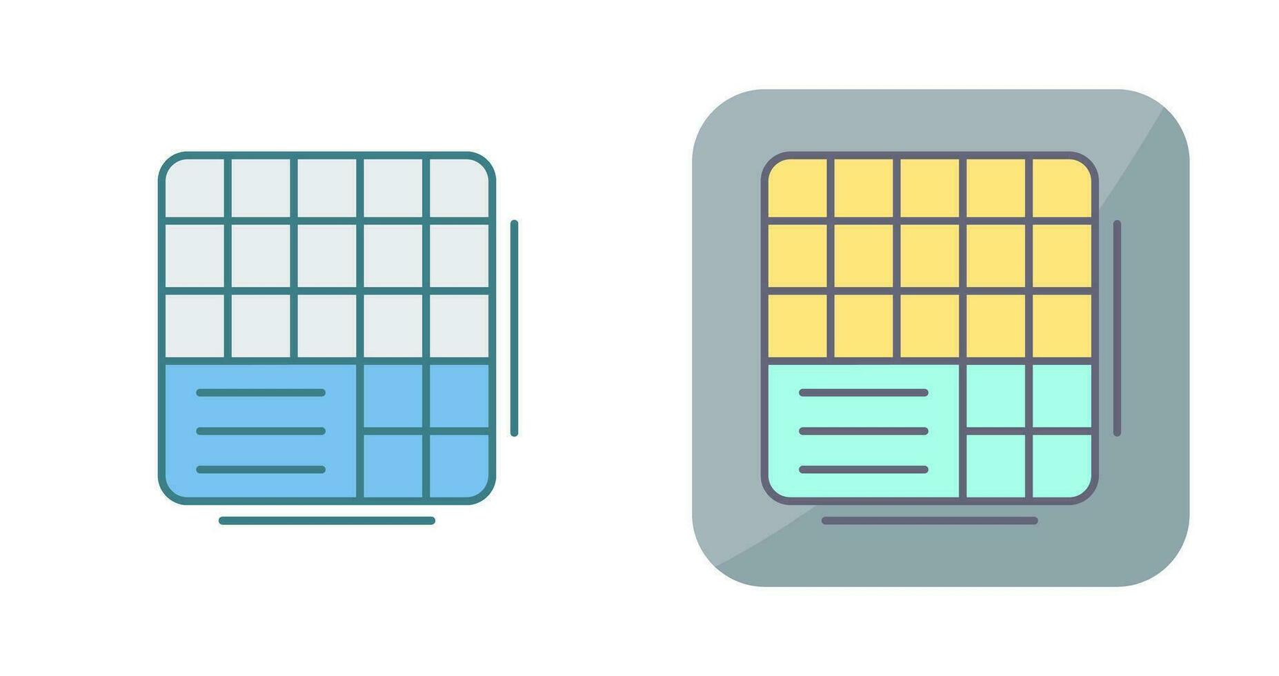 Table Data Vector Icon