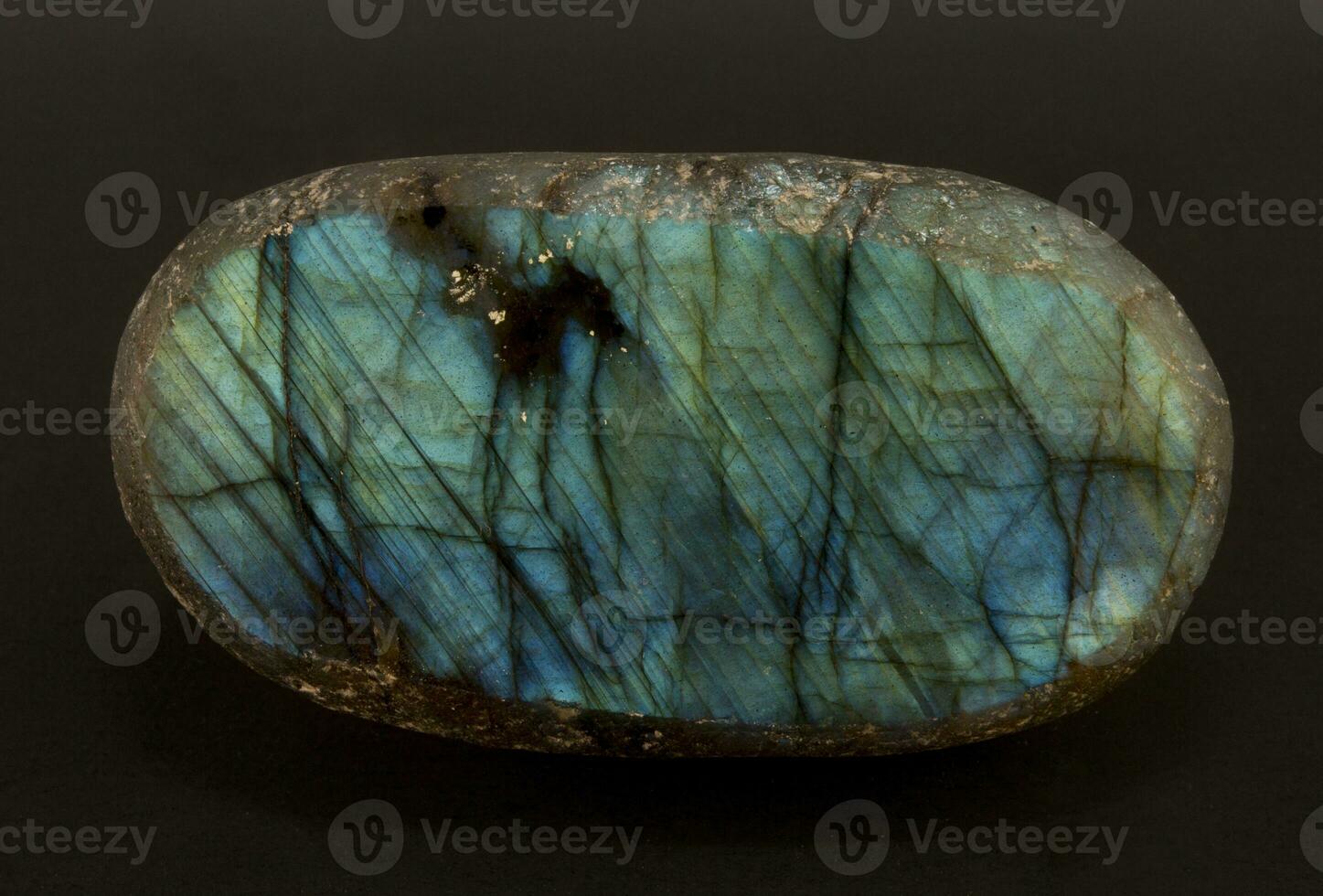 Beautiful shimmering slice of the mineral labradorite photo