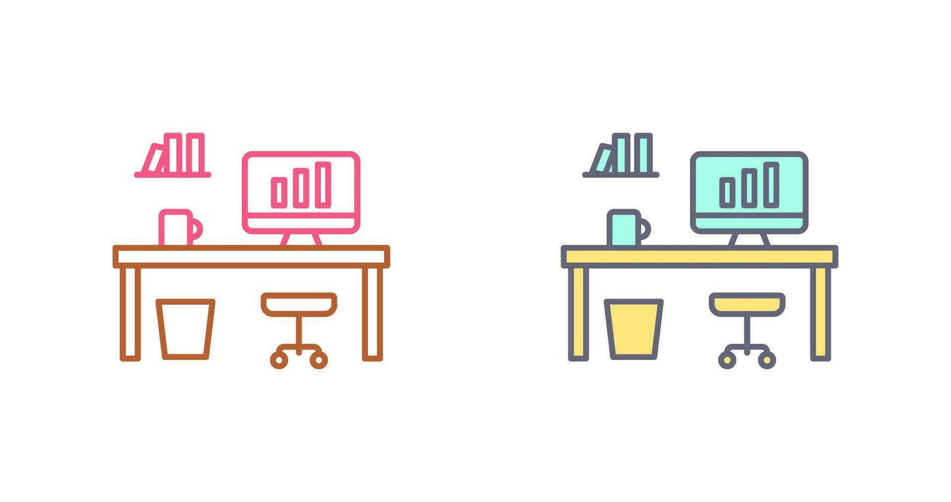 Office Desk Vector Icon