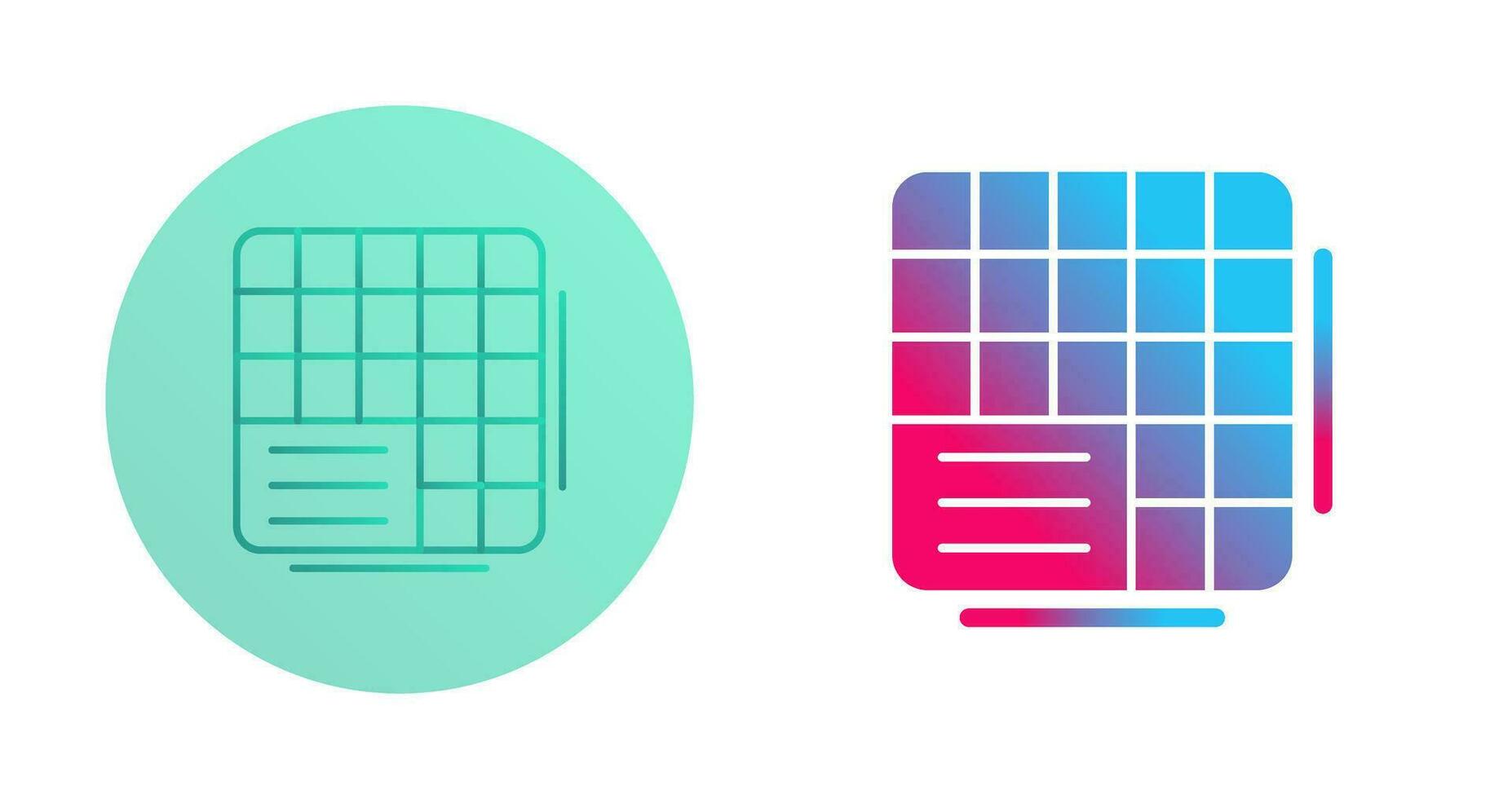 Table Data Vector Icon