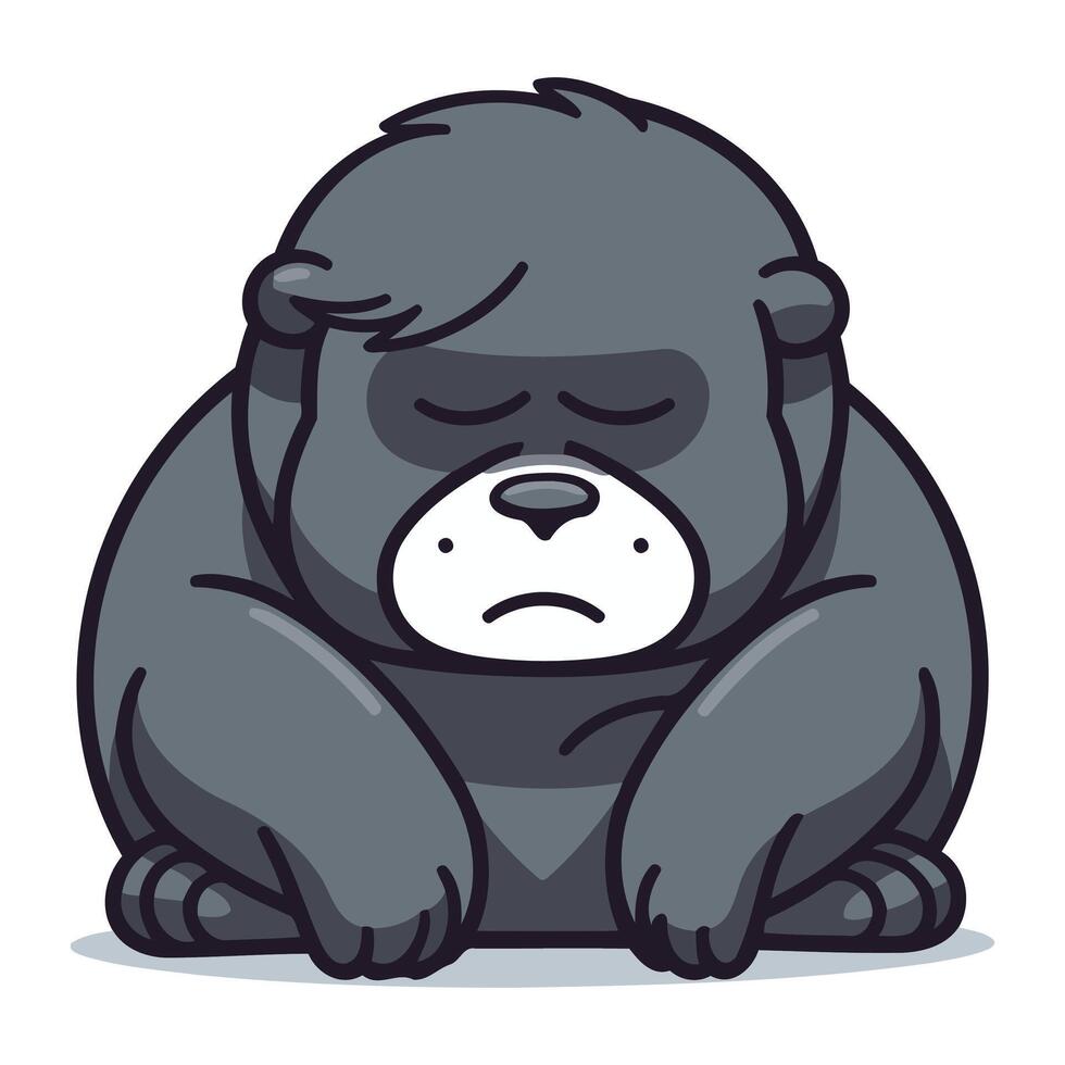 Sad gorilla cartoon character. Vector illustration of a sad gorilla  sitting. 33679249 Vector Art at Vecteezy